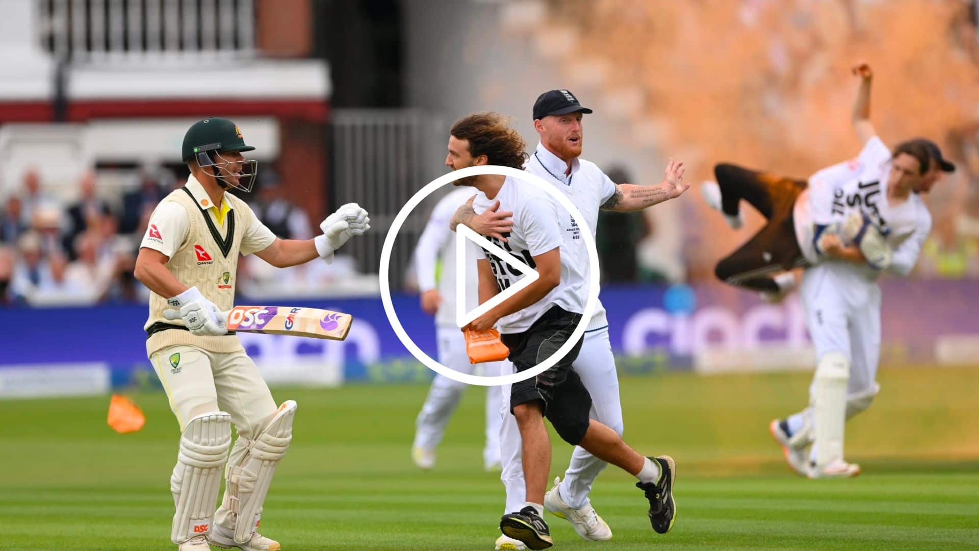 [Watch] Amusing Scenes at Lord's as Oil Protestor Gets Taken off Field by Jonny Bairstow